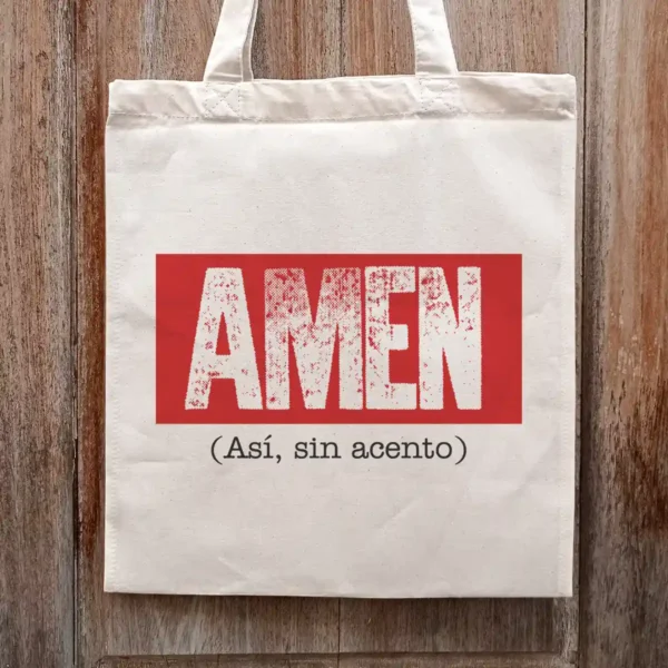 Amen sin acento bolso de tela