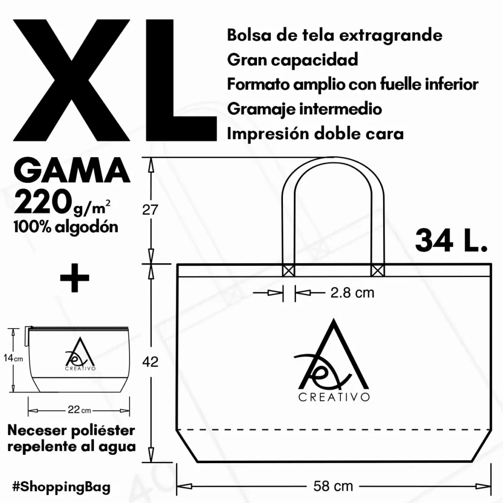 ft_gama_XL__pack Ficha técnica bolso de tela gama XL